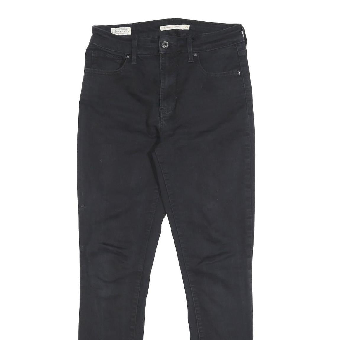 LEVI'S 721 BIG E Womens Jeans Black Slim Skinny Denim W26 L30 Stretch Cotton