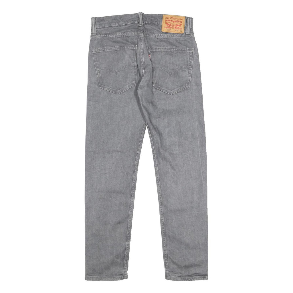 LEVI'S 502 Mens Jeans Grey Slim Straight Denim Medium W30 L29 Cotton Blend Zip