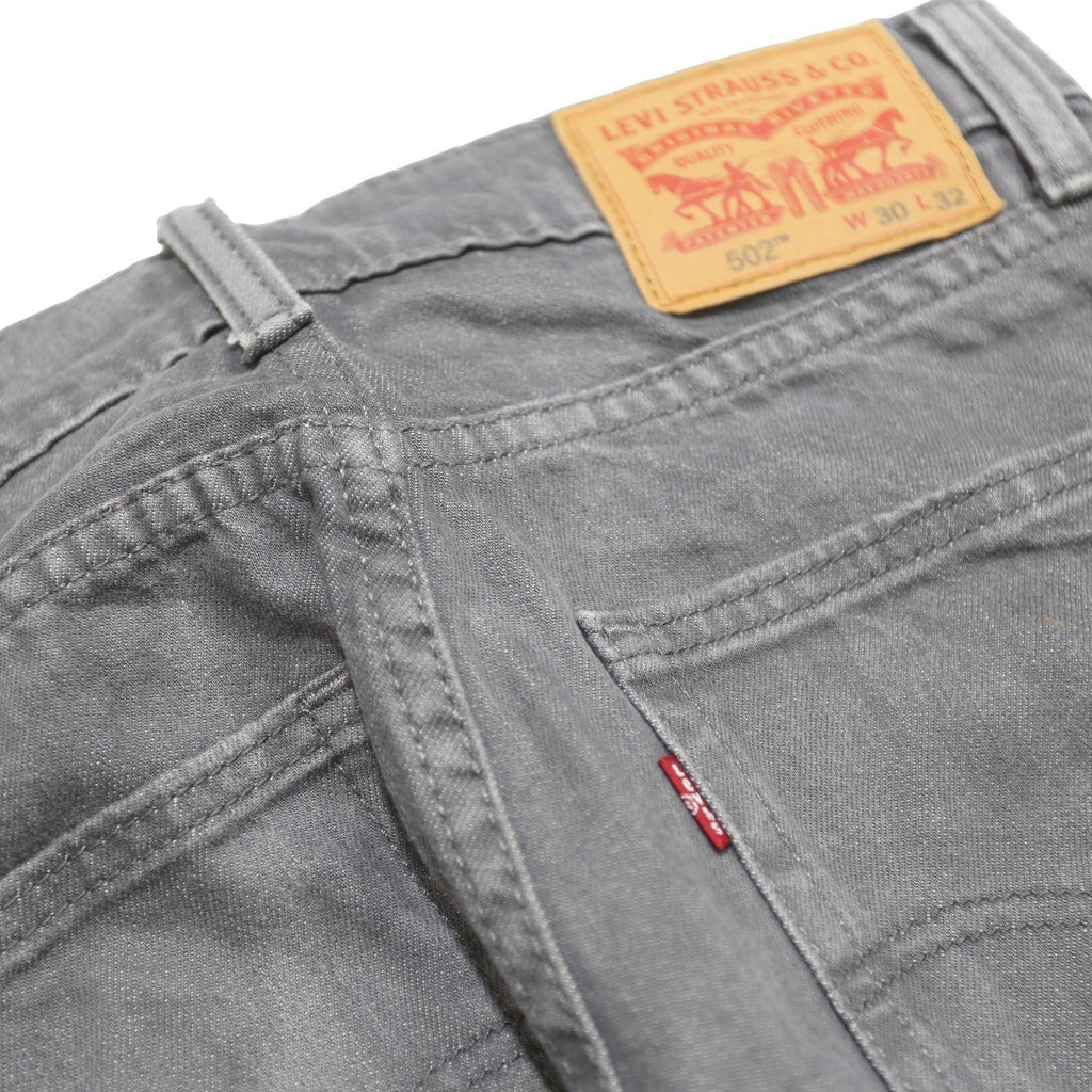 LEVI'S 502 Mens Jeans Grey Slim Straight Denim Medium W30 L29 Cotton Blend Zip