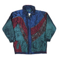 CURRENT SCREEN Womens Blue & Burgundy Statement Zip Jacket S Polyester Blend