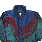 CURRENT SCREEN Womens Blue & Burgundy Statement Zip Jacket S Polyester Blend