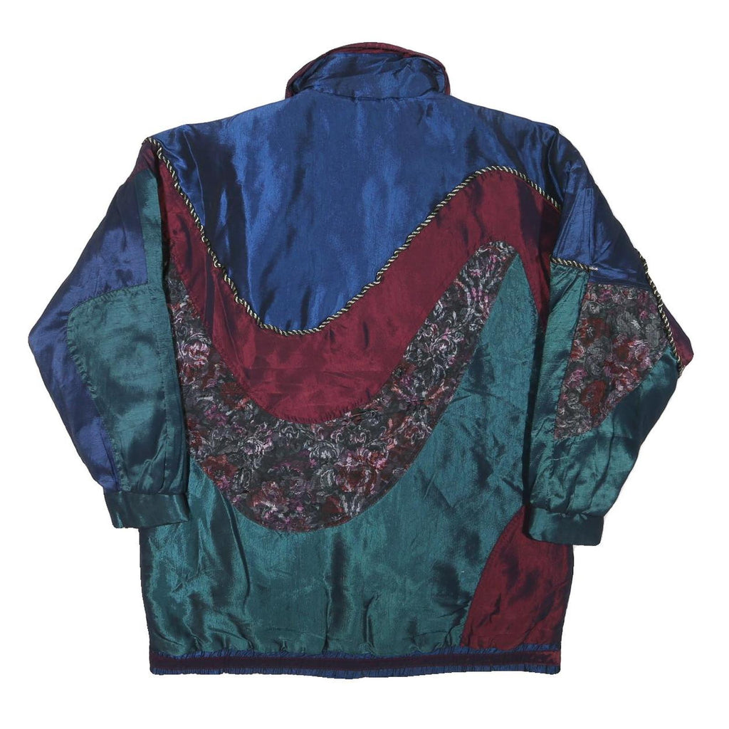CURRENT SCREEN Womens Blue & Burgundy Statement Zip Jacket S Polyester Blend
