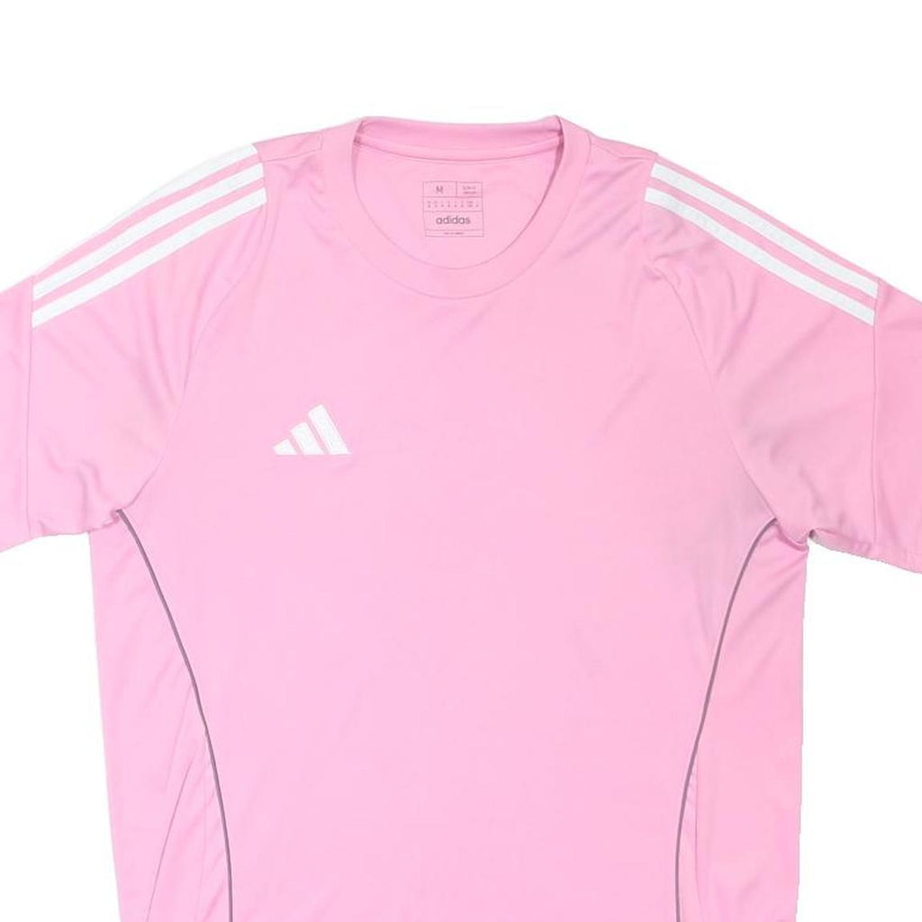 ADIDAS Mens Pink & White Sports T-Shirt M Short Sleeve Crew Neck Performance