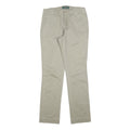 LAUREN RALPH LAUREN Womens Beige Slim Straight Trousers W30 L32 Cotton Blend Zip