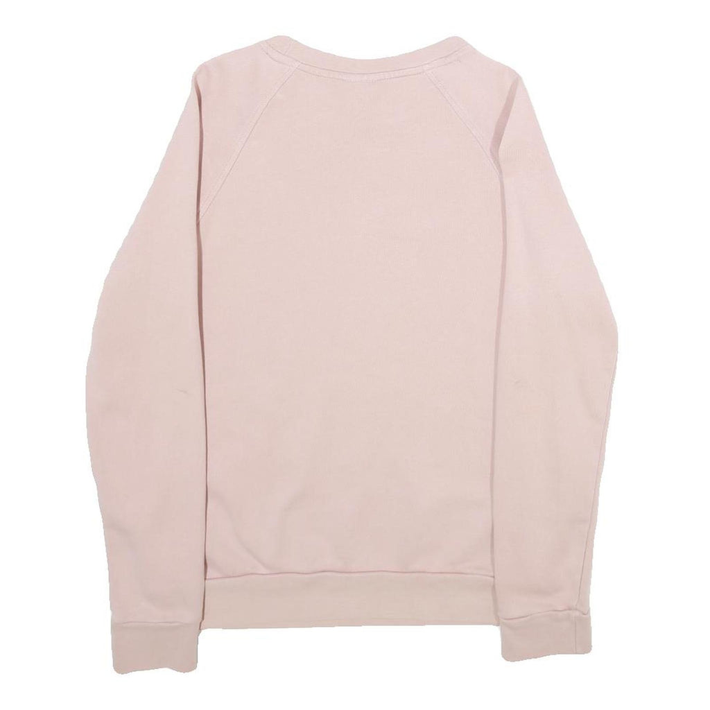 REEBOK Womens Pink Crew Neck S Cotton Sweatshirt Logo Print
