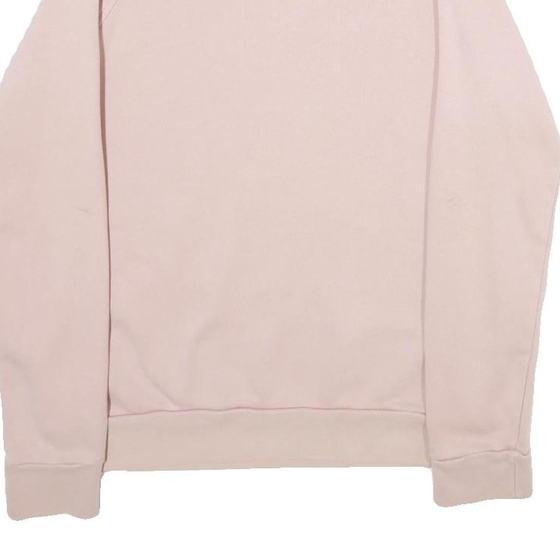 REEBOK Womens Pink Crew Neck S Cotton Sweatshirt Logo Print