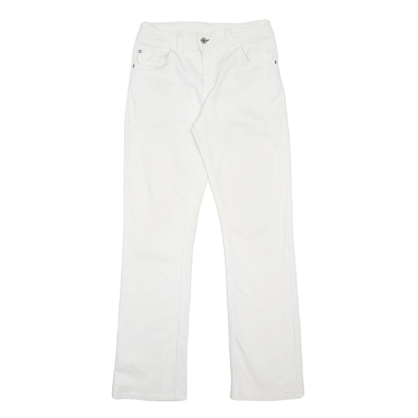MUSTANG Womens White Regular Straight Denim Jeans W30 L32 Classic Zip Cotton