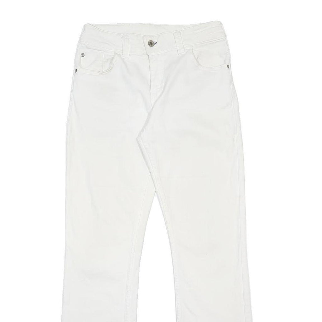 MUSTANG Womens White Regular Straight Denim Jeans W30 L32 Classic Zip Cotton