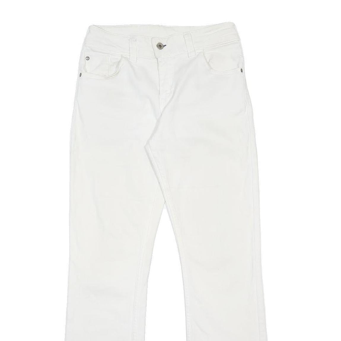 MUSTANG Womens White Regular Straight Denim Jeans W30 L32 Classic Zip Cotton