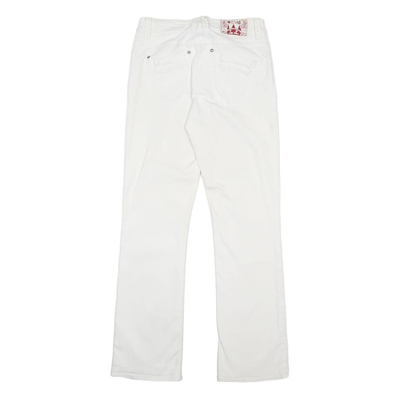 MUSTANG Womens White Regular Straight Denim Jeans W30 L32 Classic Zip Cotton