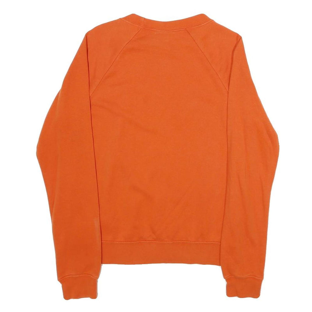 NIKE Mens Orange Cotton Blend Crew Neck XS Logo Sweatshirt Casual Pullover