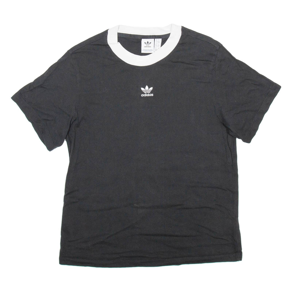 ADIDAS Womens T-Shirt Black UK 4
