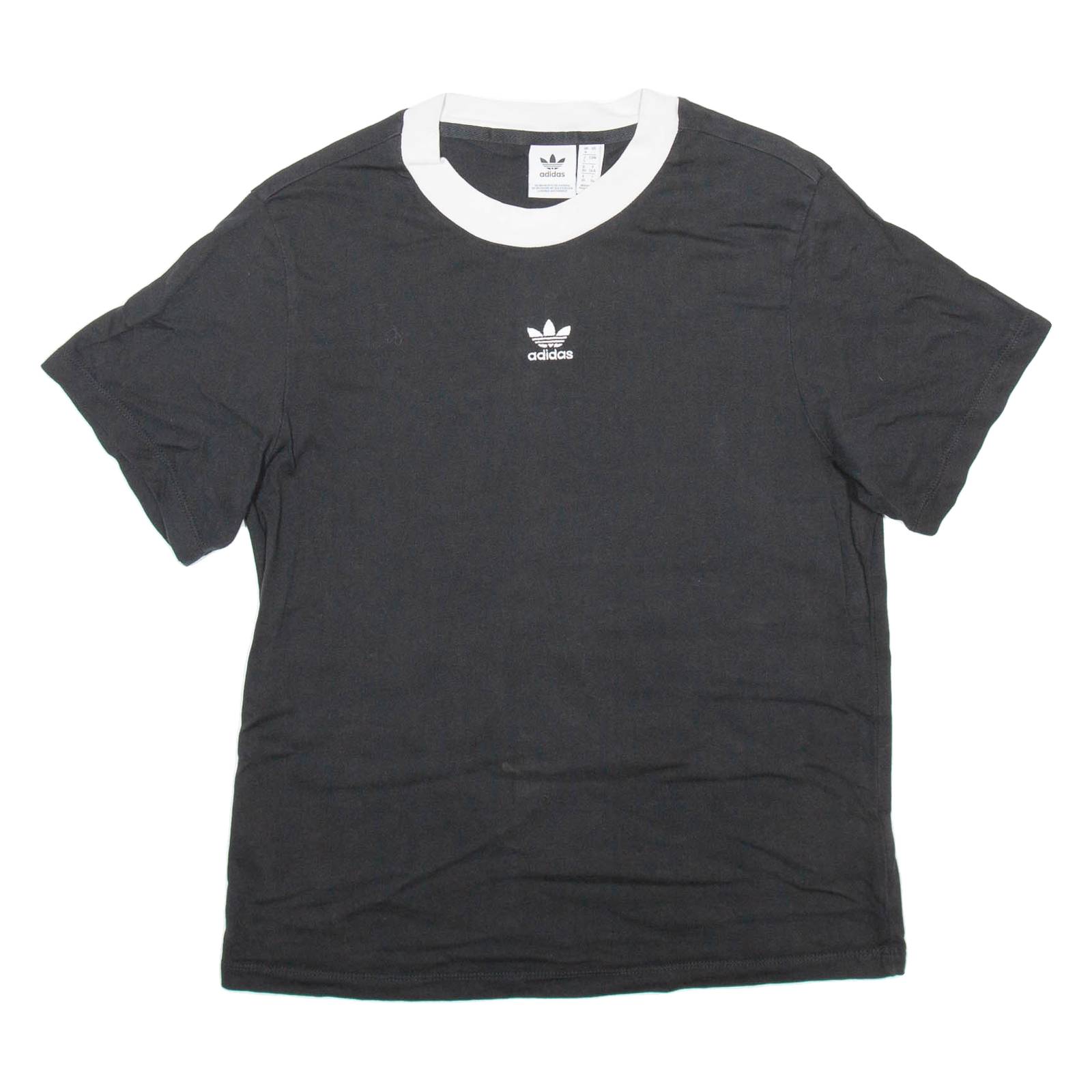 ADIDAS Womens T-Shirt Black UK 4