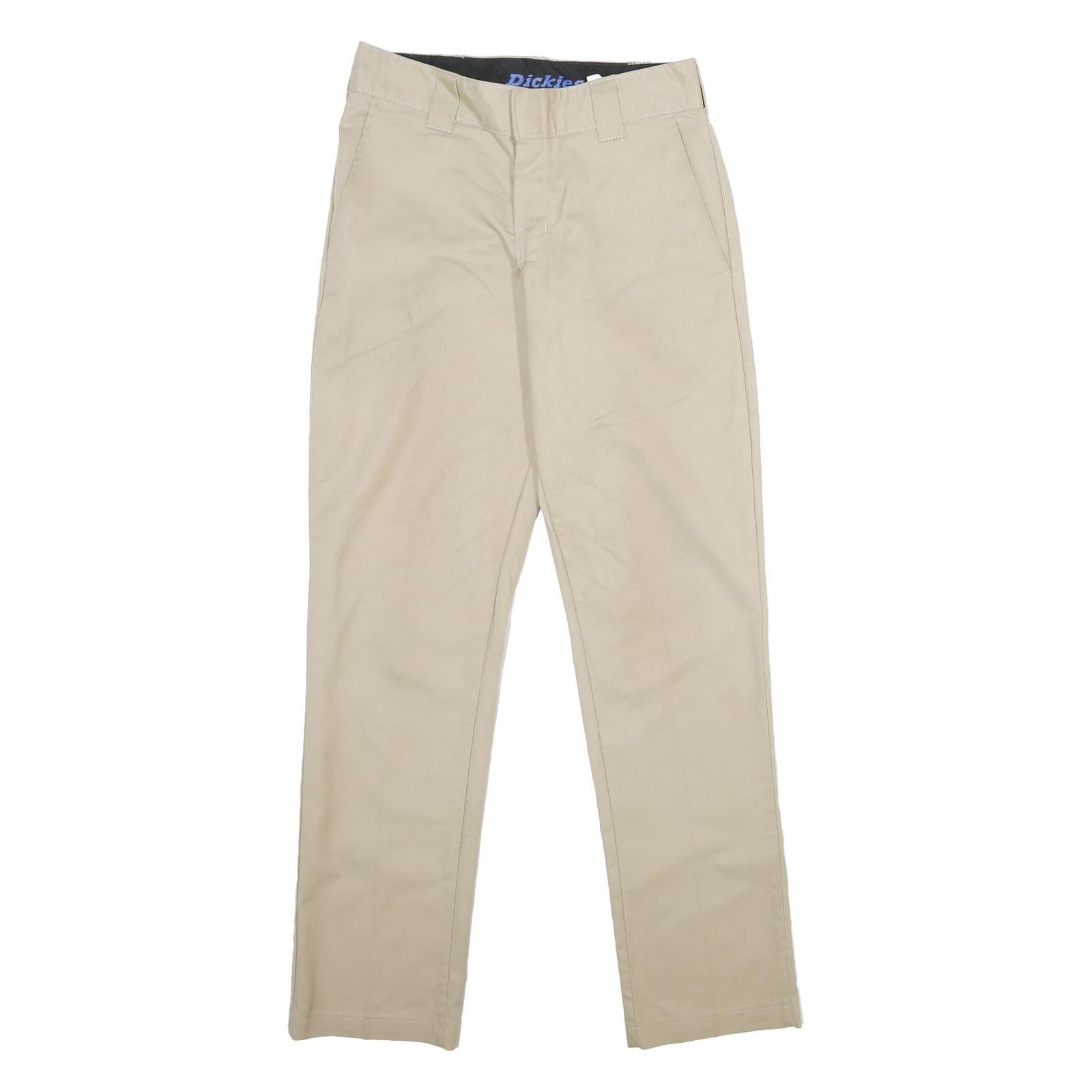 DICKIES Mens Polyester Blend Beige Regular Fit Straight Trousers W29 L32