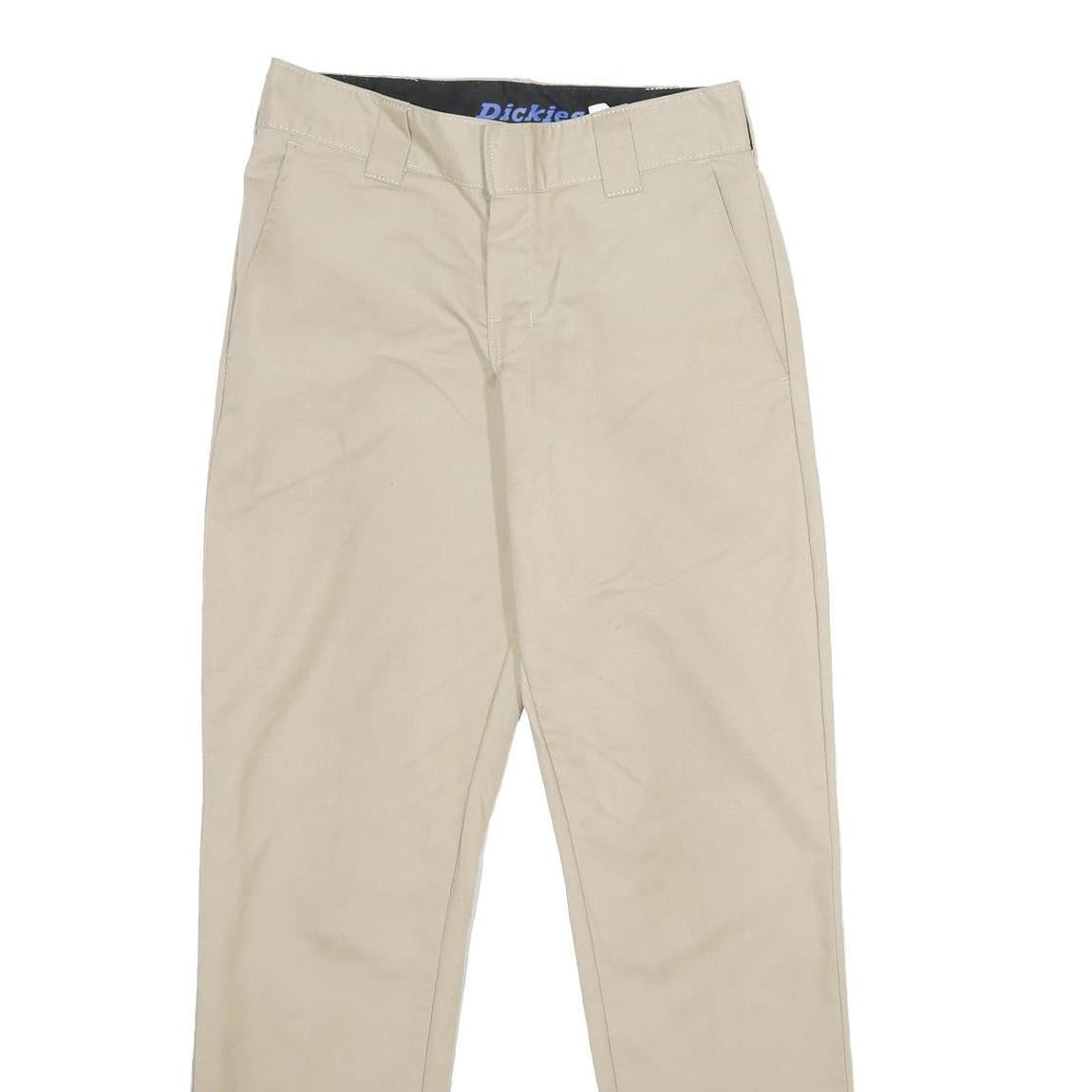 DICKIES Mens Polyester Blend Beige Regular Fit Straight Trousers W29 L32