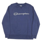 CHAMPION Mens Blue Crew Neck M Sweatshirt Cotton Blend Pullover Casual