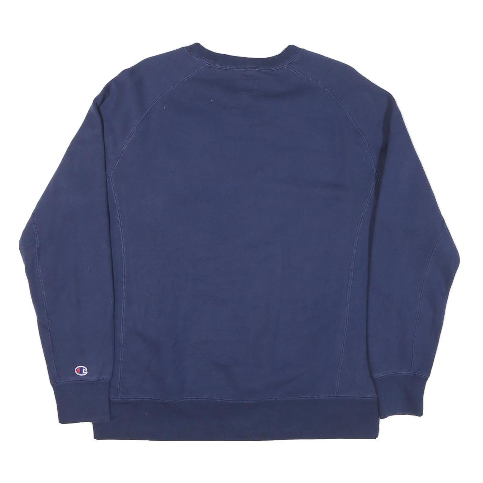 CHAMPION Mens Blue Crew Neck M Sweatshirt Cotton Blend Pullover Casual