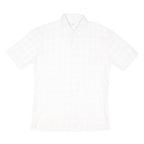 YVES SAINT LAURENT Mens White Shirt M Classic Cotton Blend Short Sleeve Button