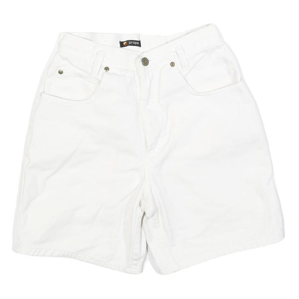 PROPS Womens White Cotton Blend Casual Shorts XS W24 Classic Fit Summer Wear