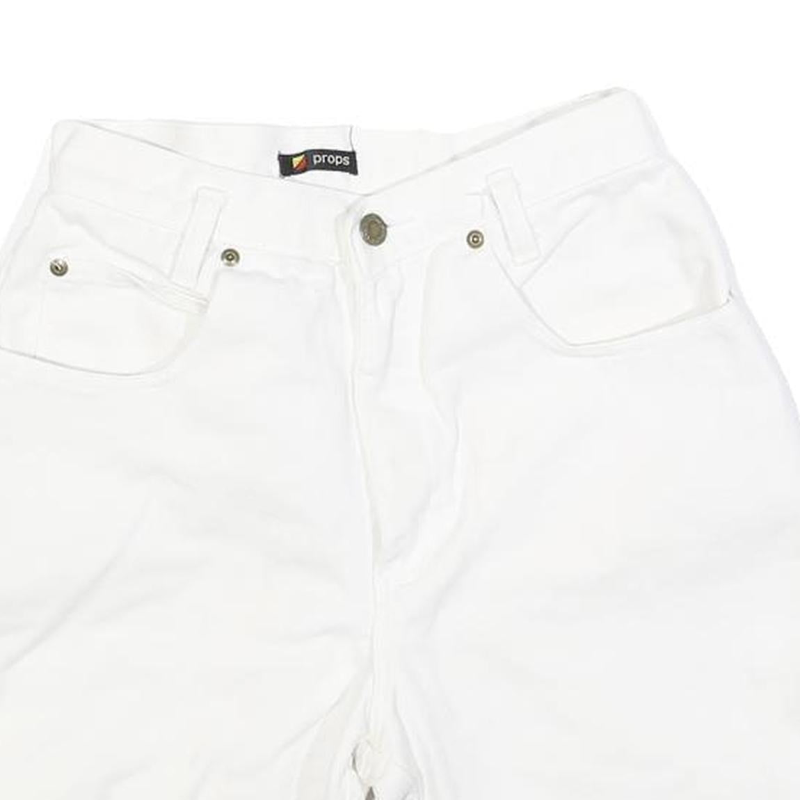 PROPS Womens White Cotton Blend Casual Shorts XS W24 Classic Fit Summer Wear