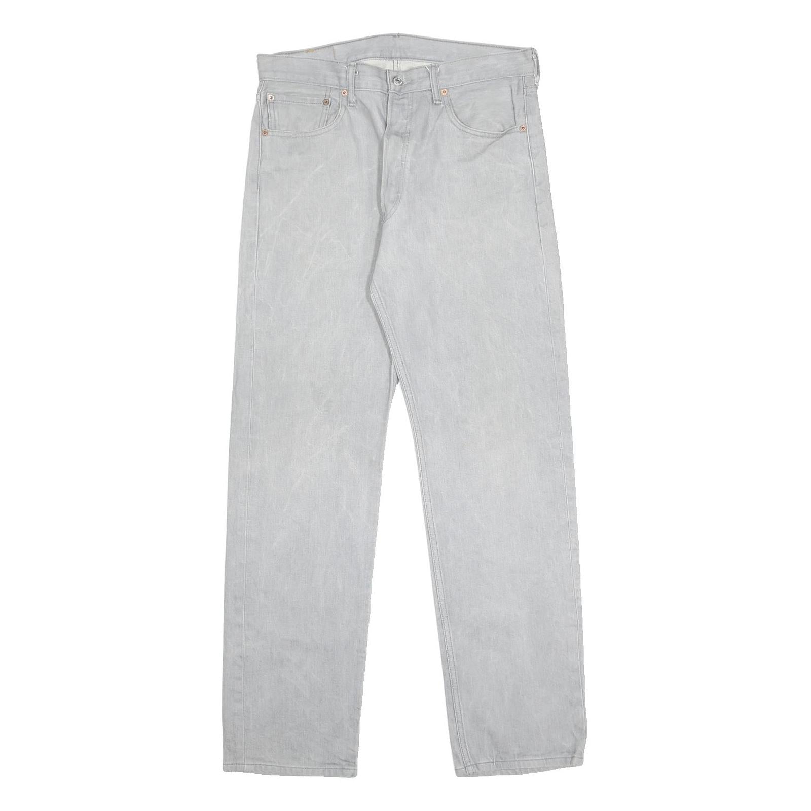 LEVI'S 501 Mens Jeans Blue Regular Straight Denim Light W34 L34 Classic Button