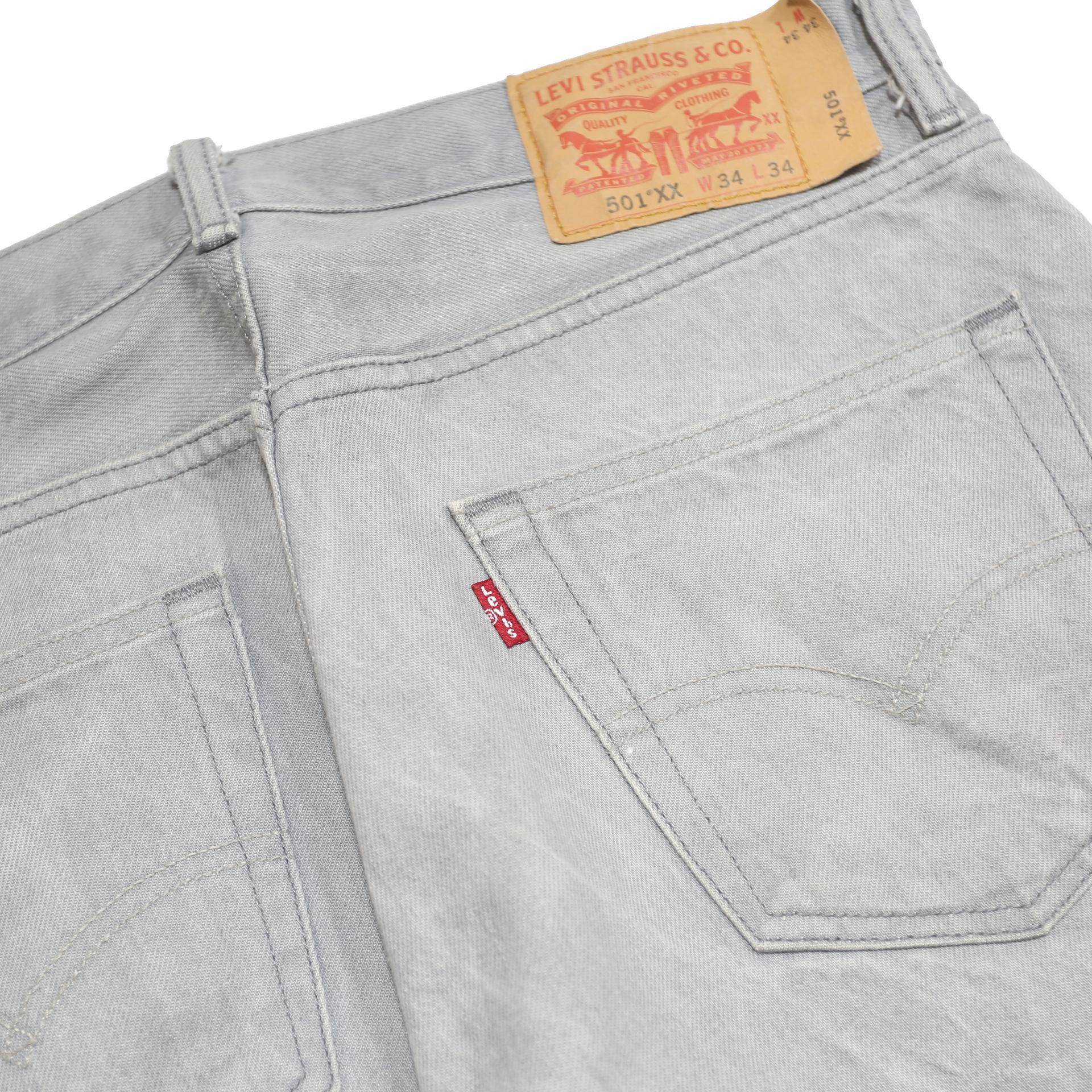 LEVI'S 501 Mens Jeans Blue Regular Straight Denim Light W34 L34 Classic Button