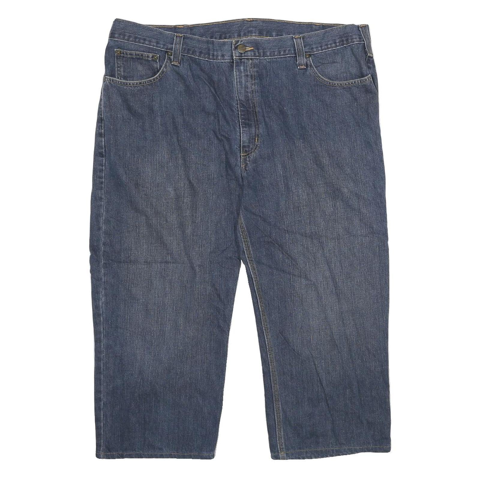 CARHARTT Mens Jeans Blue Regular Straight Denim Medium W42 L23 Workwear Zip