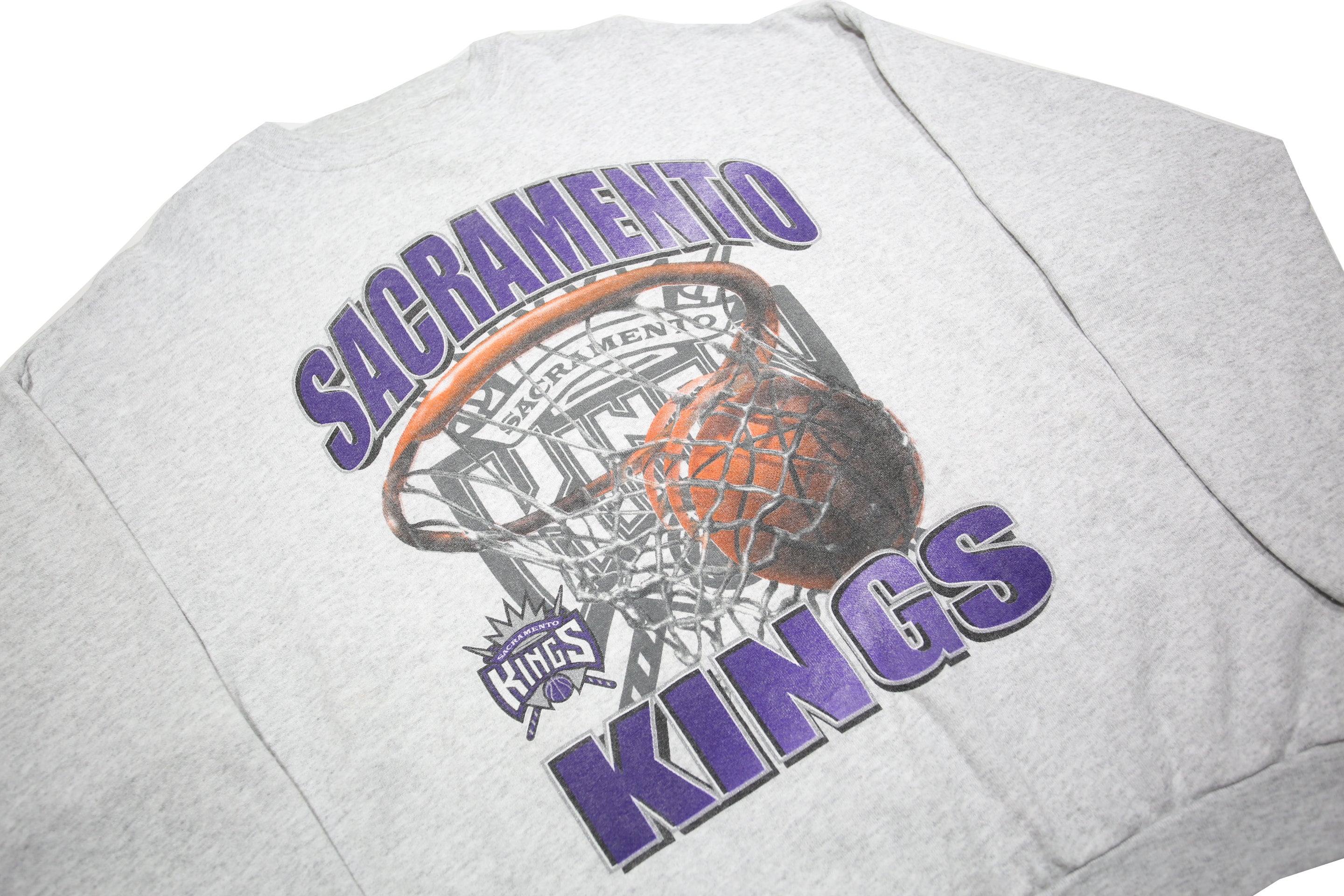 TULTEX Mens Grey Sacramento Kings Crew Neck XL Basketball Sweatshirt