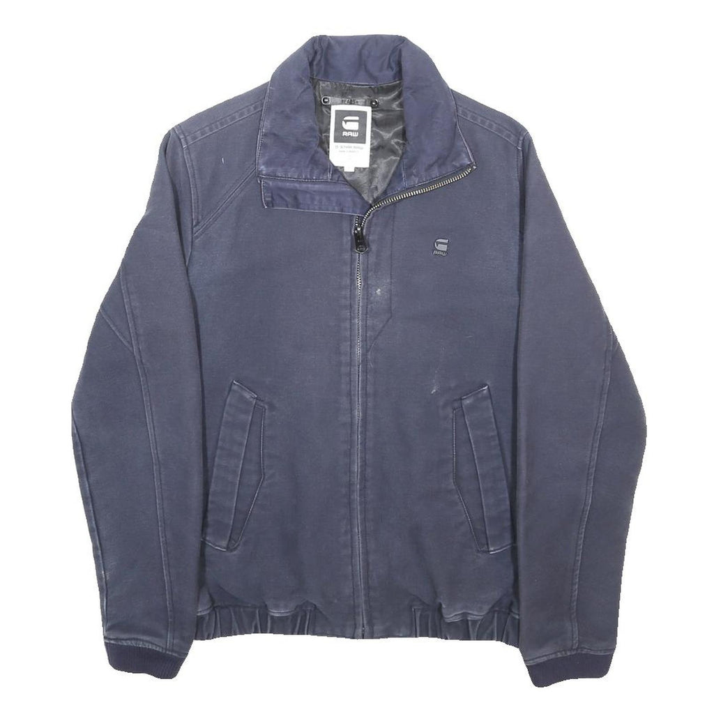 G-STAR Mens Blue Cotton Jacket L Woven Zip Closure Casual Lightweight