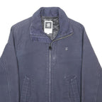G-STAR Mens Blue Cotton Jacket L Woven Zip Closure Casual Lightweight