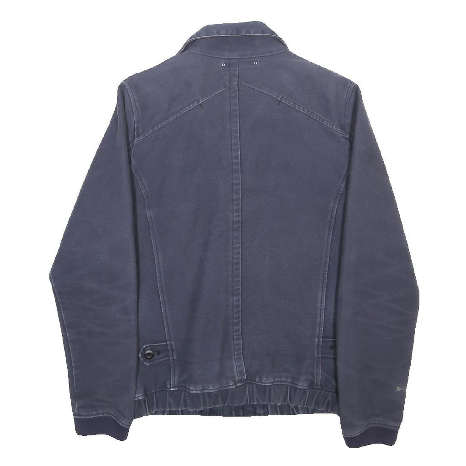 G-STAR Mens Blue Cotton Jacket L Woven Zip Closure Casual Lightweight