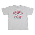 MAJESTIC Mens Grey Minnesota Twins Graphic T-Shirt 2XL Short Sleeve Crew Neck