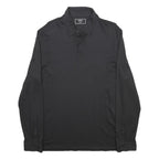 CHARLES TYRWHITT Mens Black Long Sleeve Plain Polo Shirt L Classic Cotton