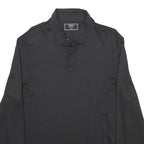 CHARLES TYRWHITT Mens Black Long Sleeve Plain Polo Shirt L Classic Cotton
