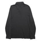 CHARLES TYRWHITT Mens Black Long Sleeve Plain Polo Shirt L Classic Cotton
