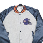 CHALK LINE Mens Grey & Navy Blue Chicago Bears Varsity Jacket M Polyester Blend