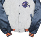 CHALK LINE Mens Grey & Navy Blue Chicago Bears Varsity Jacket M Polyester Blend