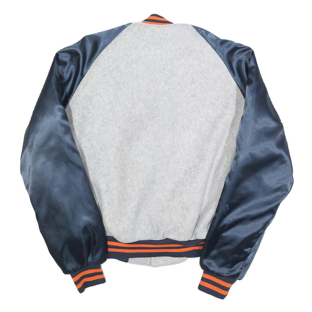 CHALK LINE Mens Grey & Navy Blue Chicago Bears Varsity Jacket M Polyester Blend