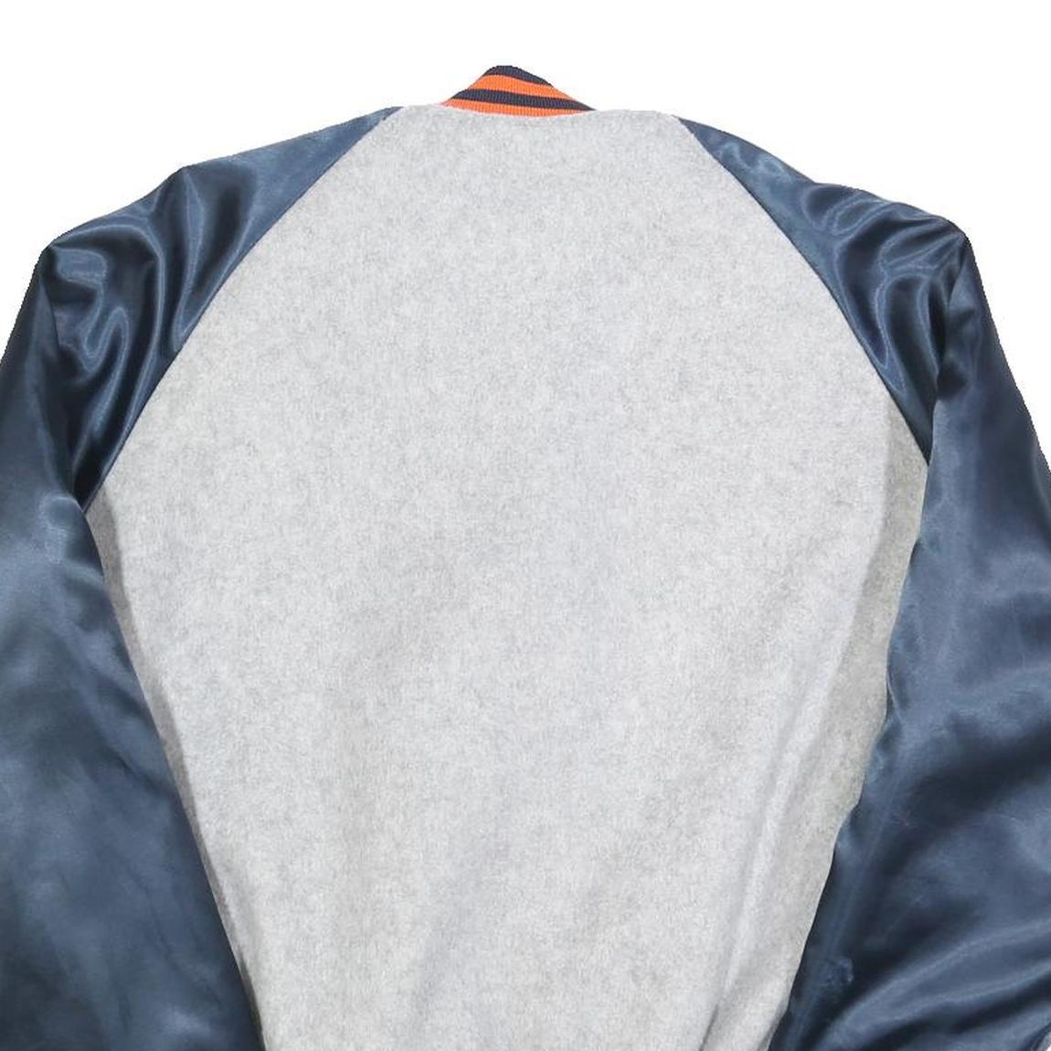 CHALK LINE Mens Grey & Navy Blue Chicago Bears Varsity Jacket M Polyester Blend