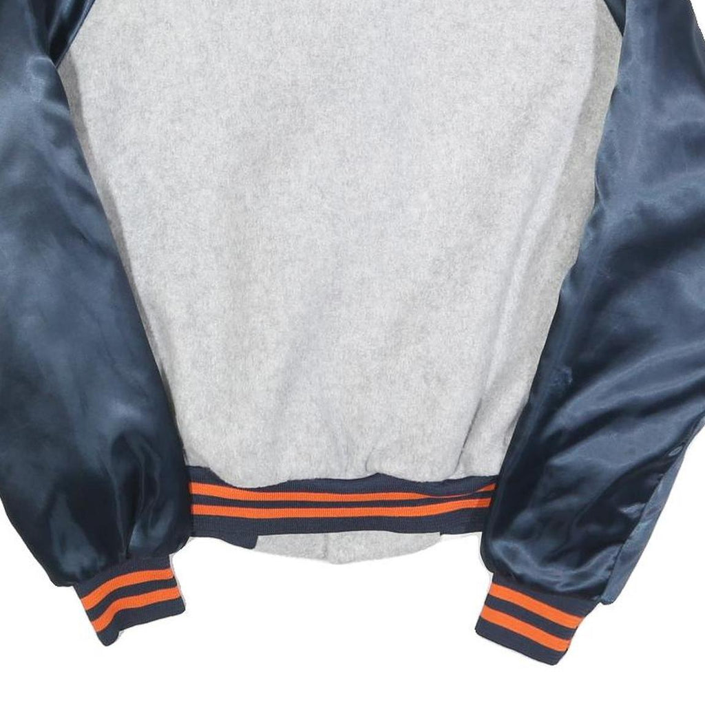 CHALK LINE Mens Grey & Navy Blue Chicago Bears Varsity Jacket M Polyester Blend