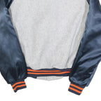 CHALK LINE Mens Grey & Navy Blue Chicago Bears Varsity Jacket M Polyester Blend