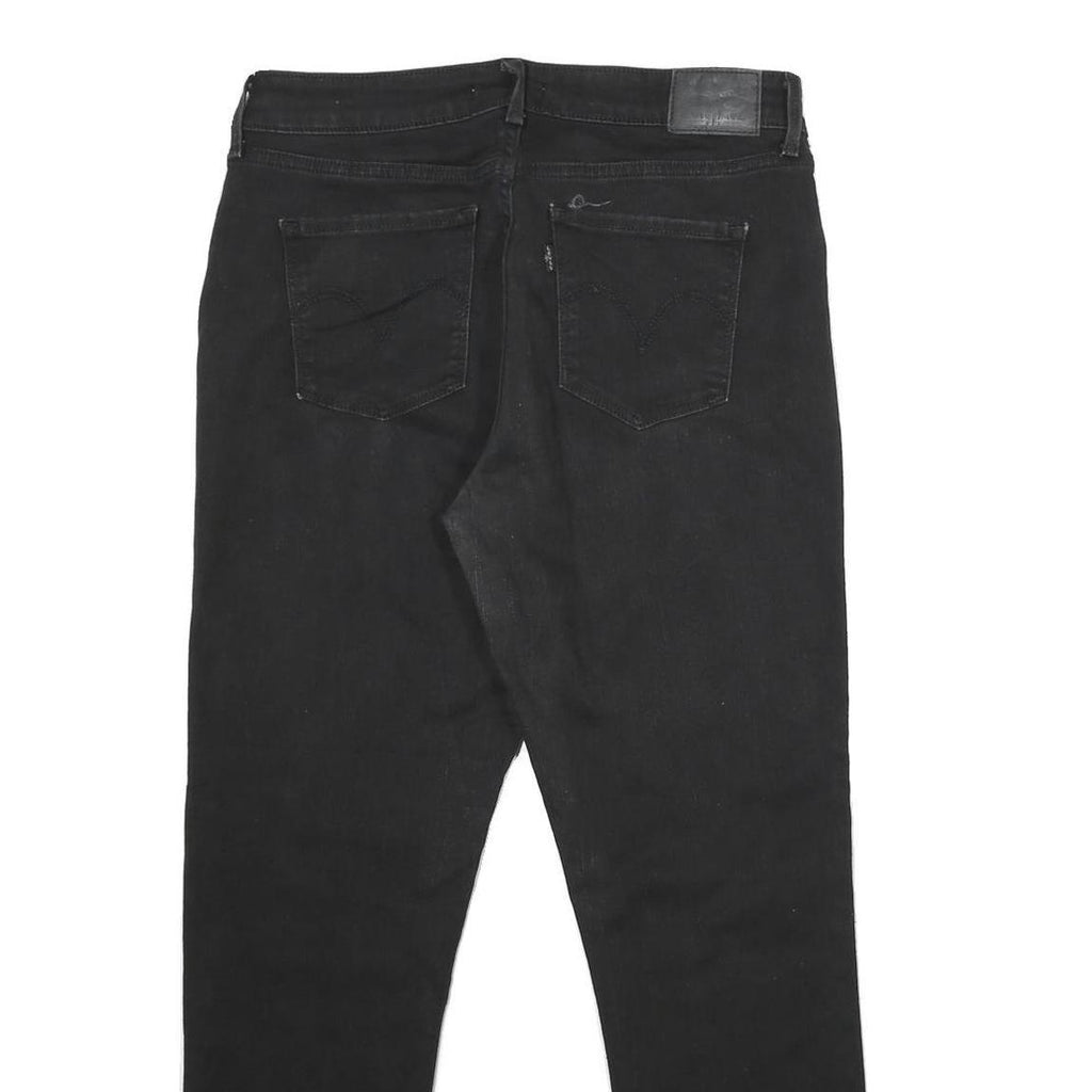 LEVI'S Classic Mid Rise Skinny Womens Jeans Black Cotton Blend W31 L28 Zip