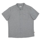 JACK WOLFSKIN Mens Grey Check Short Sleeve Shirt L Outdoor Casual Summer