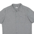 JACK WOLFSKIN Mens Grey Check Short Sleeve Shirt L Outdoor Casual Summer