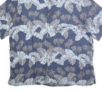 CARRIBEAN Mens Blue Plain Cotton Shirt L Summer Casual Short Sleeve Button