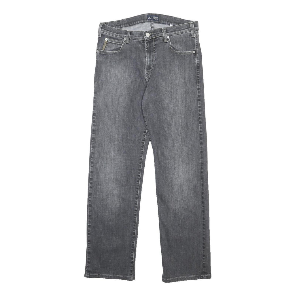 ARMANI JEANS Mens Jeans Grey Regular Straight Denim Medium W32 L30 Stylish