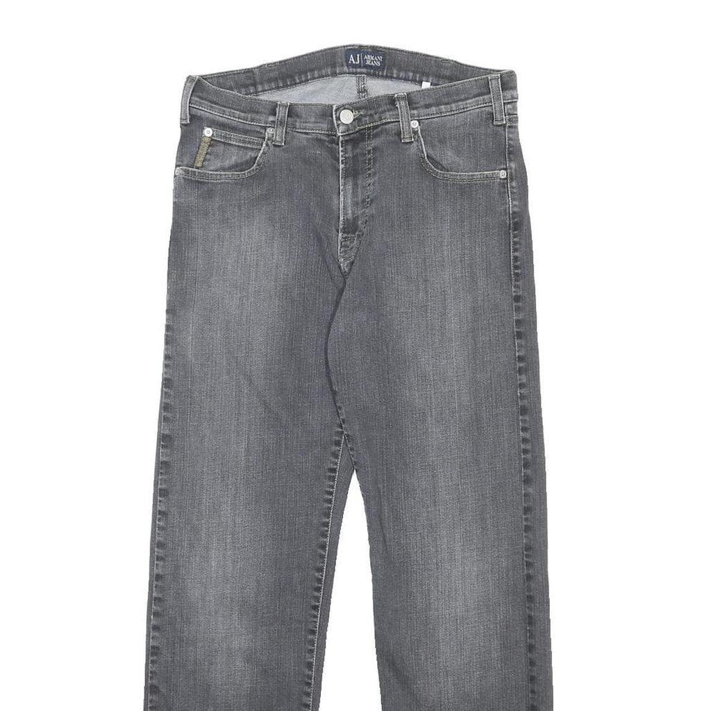 ARMANI JEANS Mens Jeans Grey Regular Straight Denim Medium W32 L30 Stylish