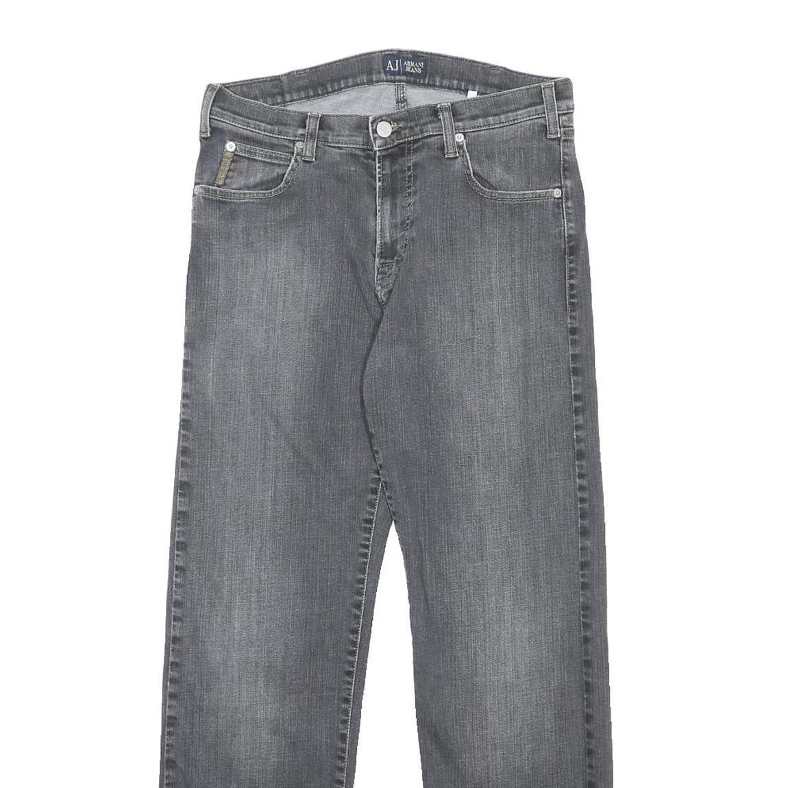 ARMANI JEANS Mens Jeans Grey Regular Straight Denim Medium W32 L30 Stylish