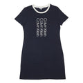 CALVIN KLEIN Womens Navy Blue & White Cotton Blend T-Shirt Dress M Logo Print