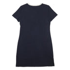CALVIN KLEIN Womens Navy Blue & White Cotton Blend T-Shirt Dress M Logo Print
